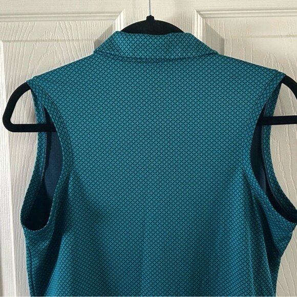 Nike Dri-Fit Golf Tennis Polo Collared Tank Top Teal Geometric Sz Med - Picture 12 of 14